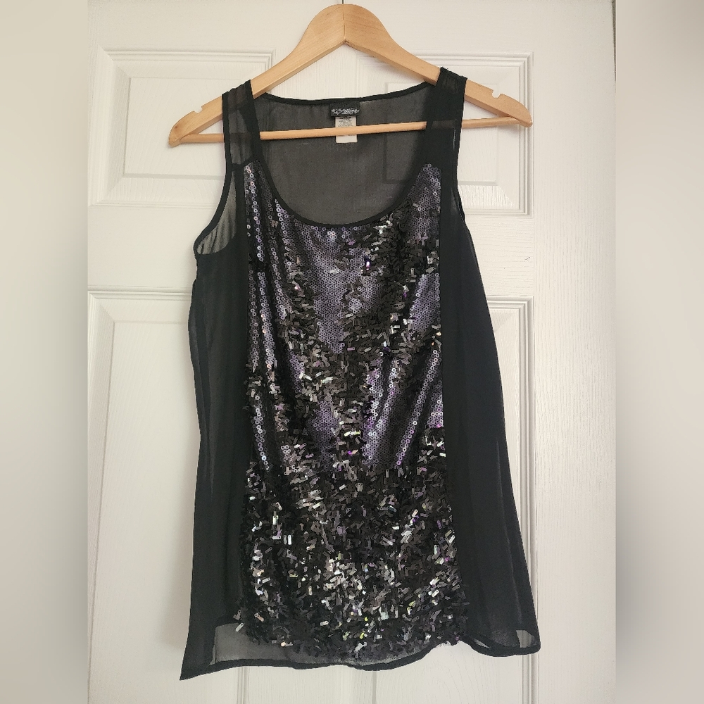 Black sequin tank